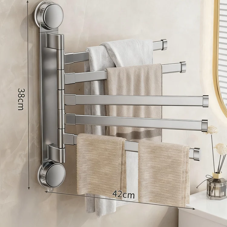 Towel holder with suction cup, foldable