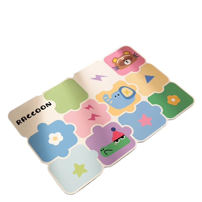 Square diatomaceous earth doormat with pattern