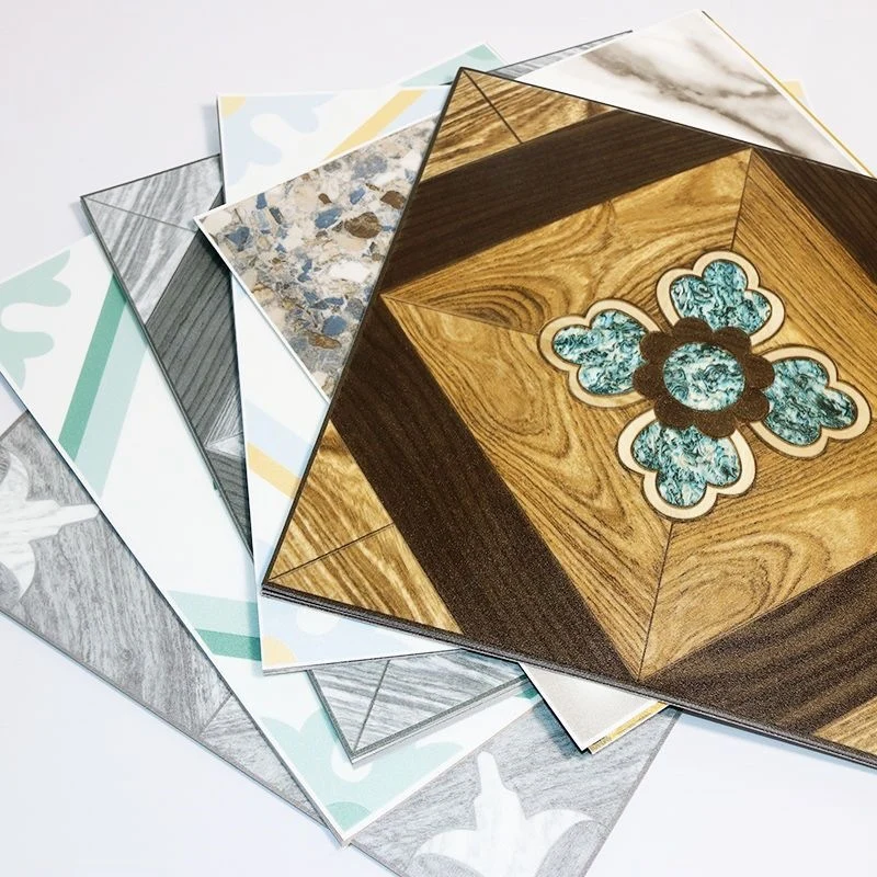 Self-adhesive PVC flooring with tile appearance
