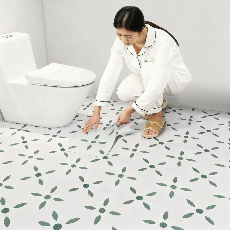 PVC flooring, self-adhesive