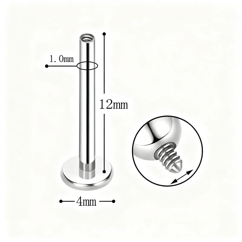 Titan Piercing bar with internal thread