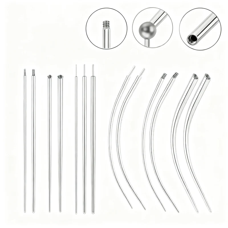 Titan-Piercing rod, flat base, internal thread