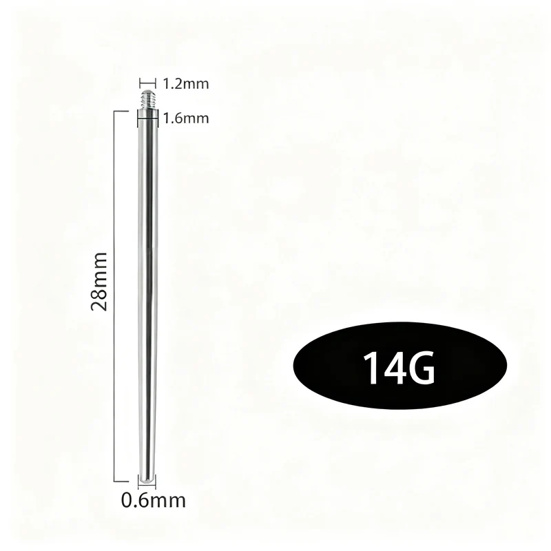 Titan-Piercing rod, flat base, internal thread