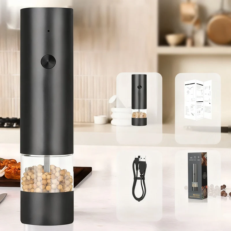 Electric pepper mill, 70 ml, stainless steel