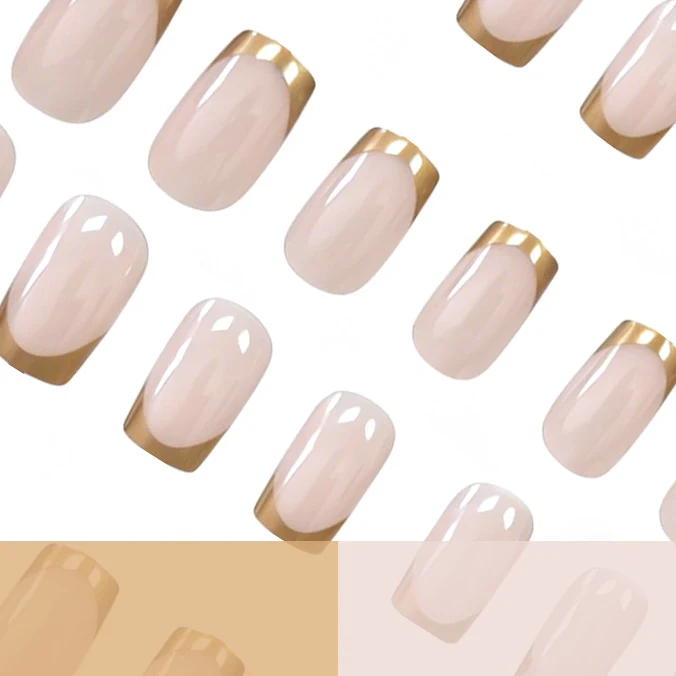 Elegante goldverzierte acryl-nagelerweiterungen Karnz