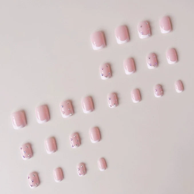 Sparkling French Tip Nail Art Enhancements Stornfield