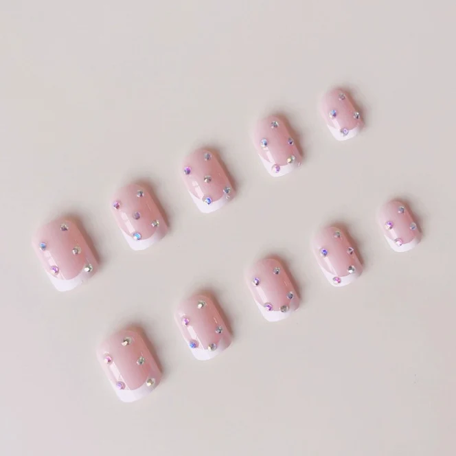 Sparkling French Tip Nail Art Enhancements Stornfield