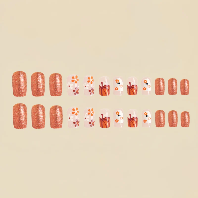 Seasonal Themed Press-On Nail Art Enhancements Stornfield