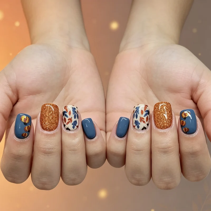 Seasonal Leaf Design Nail Art Stornfield