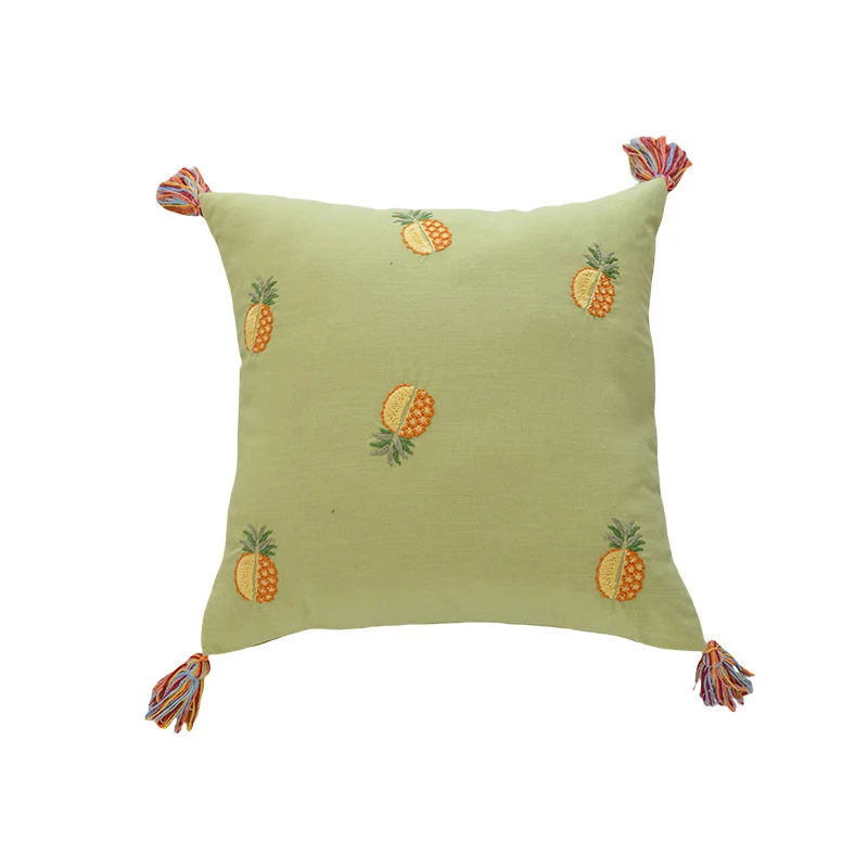 Gesticktes Ananas Quasten Dekoratives Wurfkissen