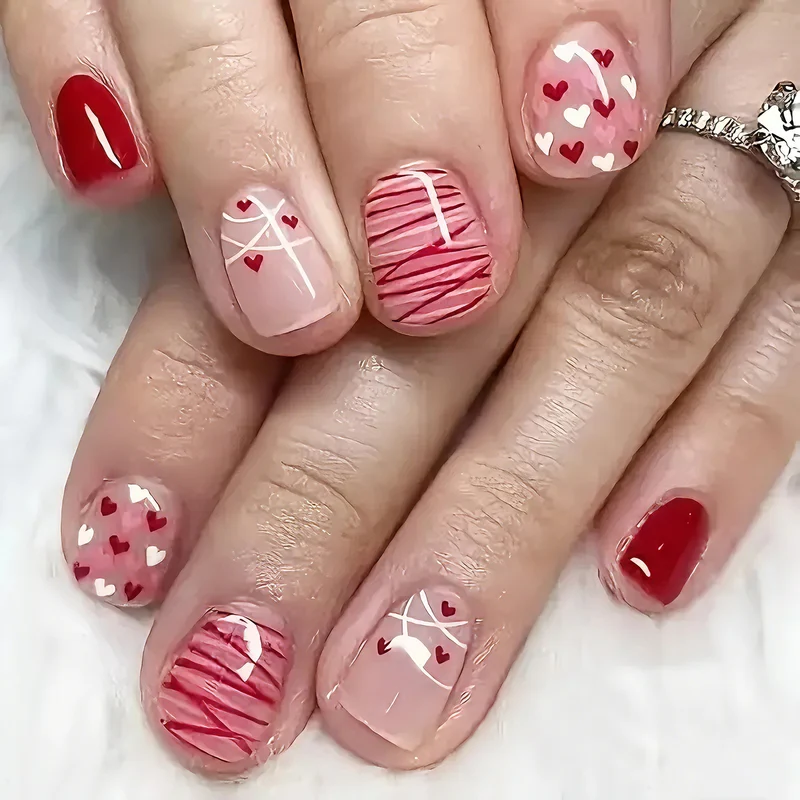 Romantic Heart-Themed Nail Art Enhancements Stornfield