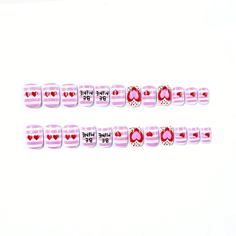Romantic Heart-Themed Nail Art Stornfield