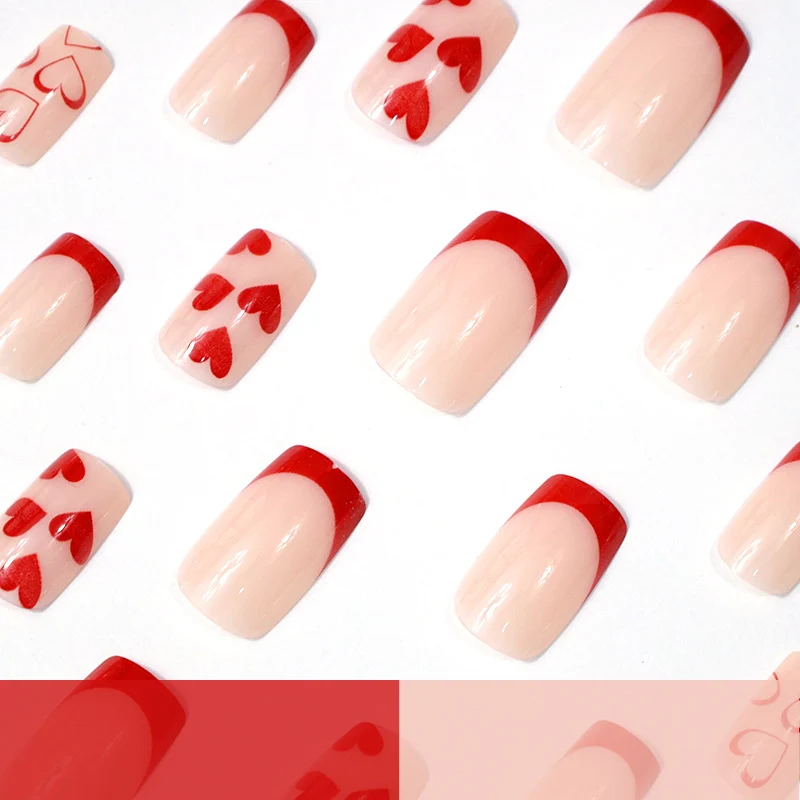 Romantic Heart-Patterned Nail Art Stornfield