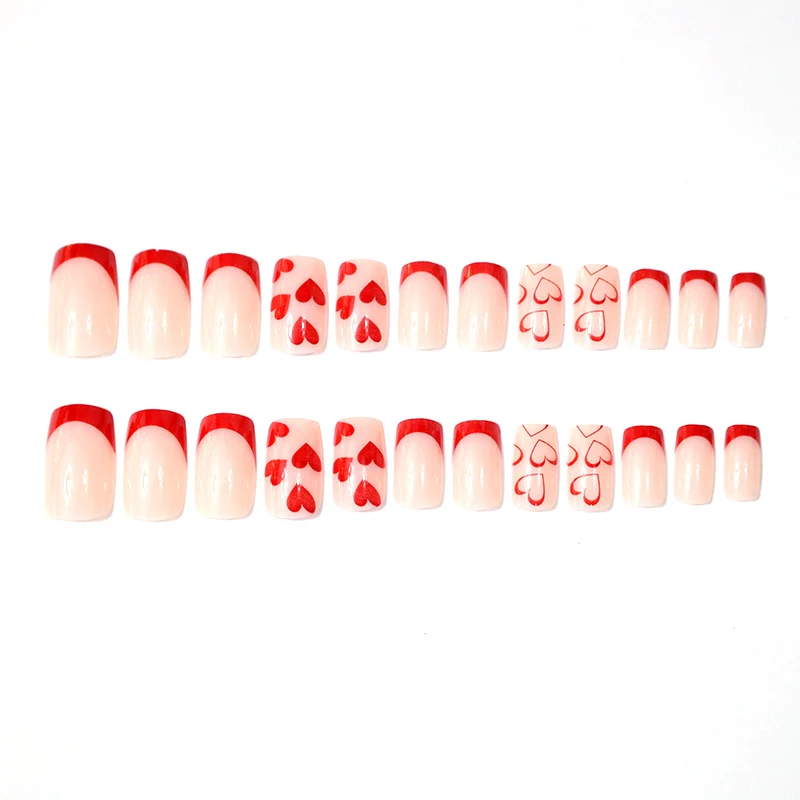 Romantic Heart-Patterned Nail Art Stornfield