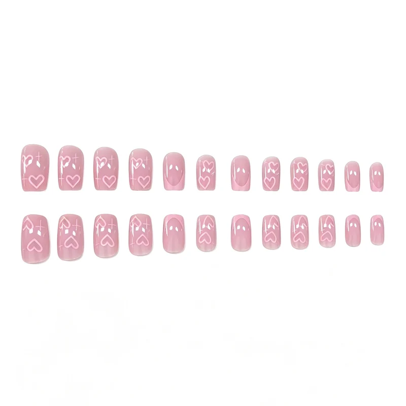 Romantic Heart-Pattern Nail Art Extensions Stornfield