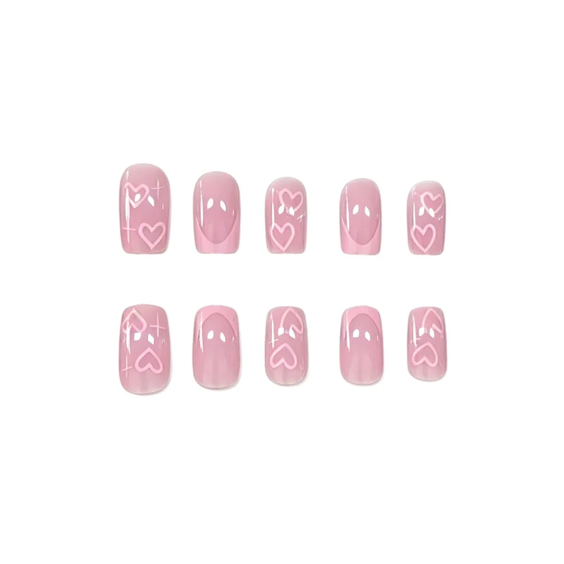 Romantic Heart-Pattern Nail Art Extensions Stornfield