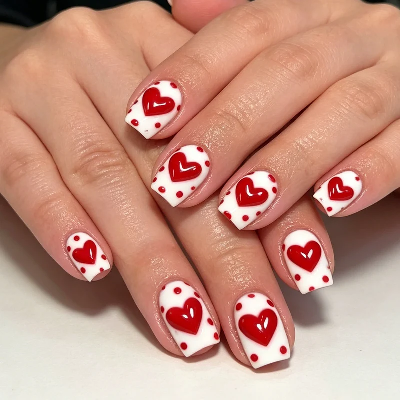 Romantic Heart Design Nail Art Stornfield