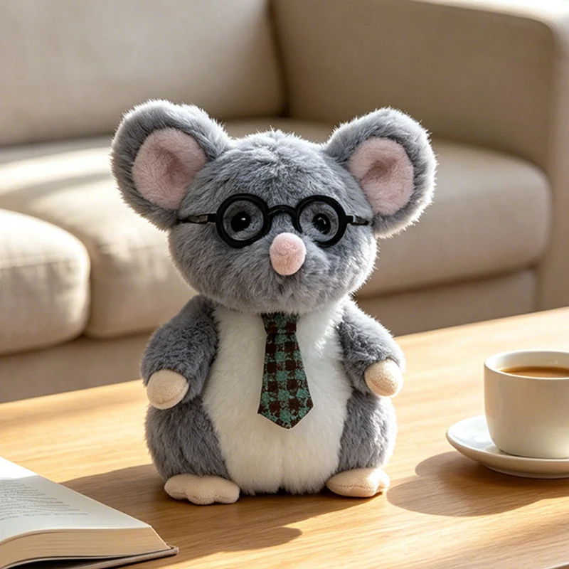 Kawaii Hedgehog Plush Collectible with Embroidered Cherry Accent and Soft Faux‑Fur Back Stornfield