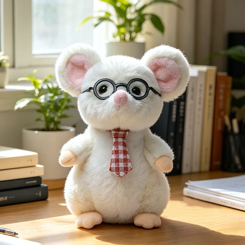 Kawaii Hedgehog Plush Collectible with Embroidered Cherry Accent and Soft Faux‑Fur Back Stornfield