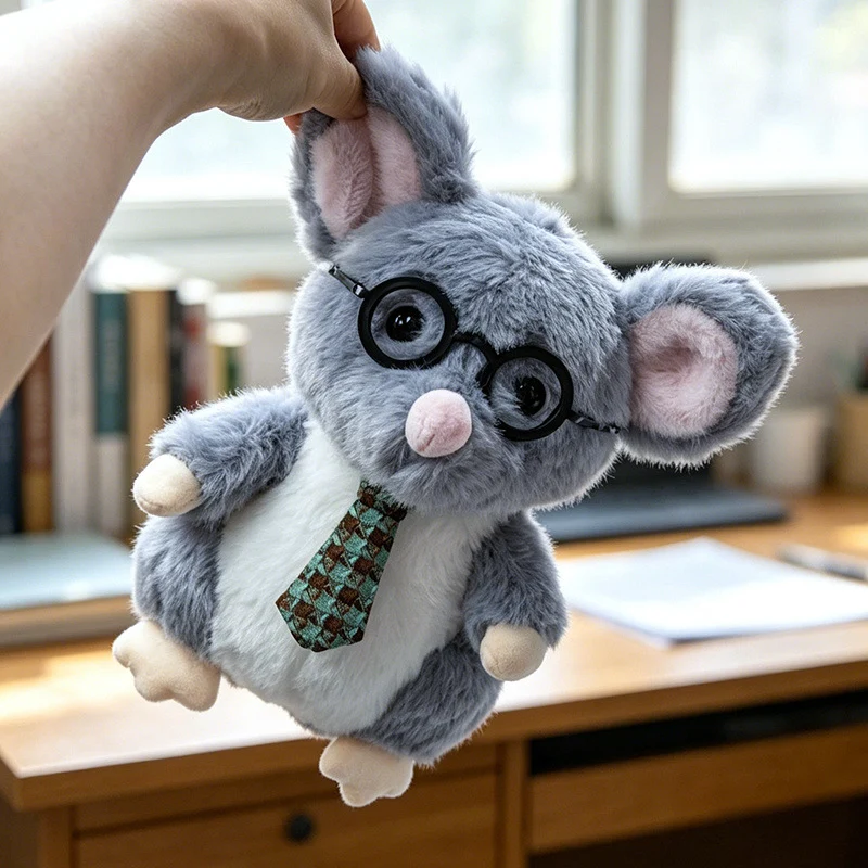 Kawaii Hedgehog Plush Collectible with Embroidered Cherry Accent and Soft Faux‑Fur Back Stornfield