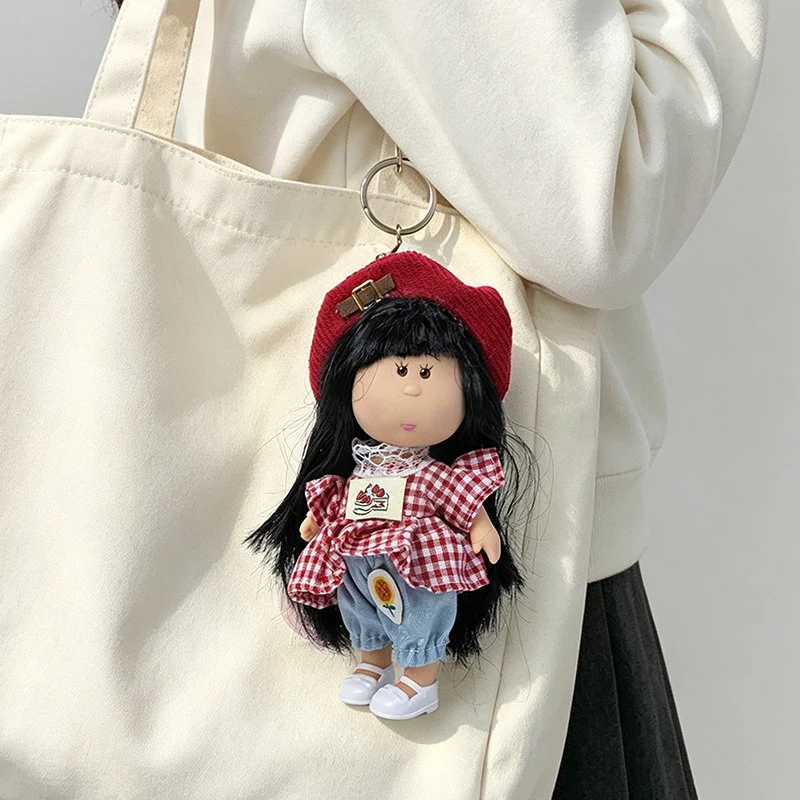 Hooded Doll Bag Charm Keychain with Denim Outfit & Loop Strap Stornfield