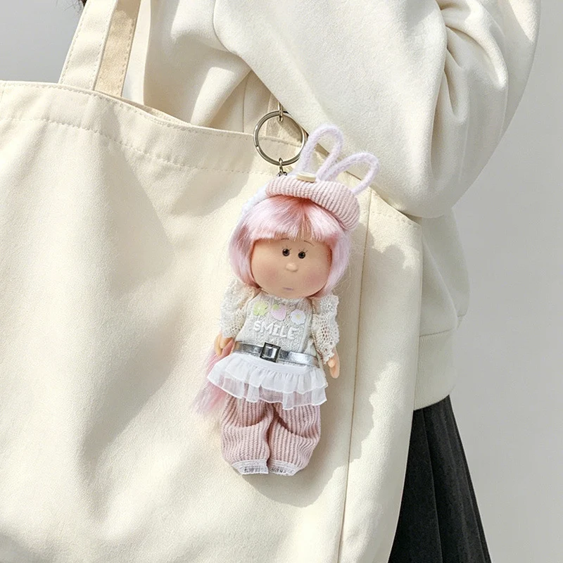 Hooded Doll Bag Charm Keychain with Denim Outfit & Loop Strap Stornfield