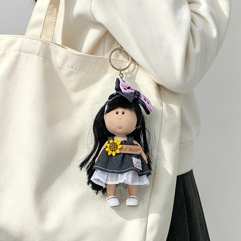 Hooded Doll Bag Charm Keychain with Denim Outfit & Loop Strap Stornfield