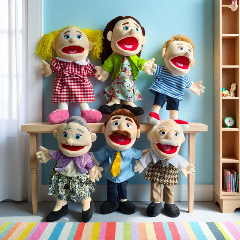 Hand Puppet Plush Boy Character with Movable Mouth and Soft Fabric Body Stornfield