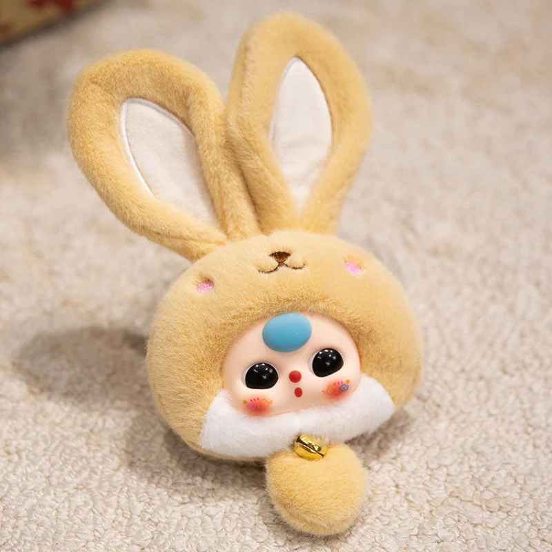 Bunny Plush Bag Charm with Bell and Collectible Resin Face Stornfield