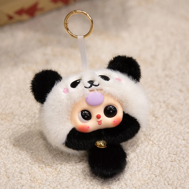 Bunny Plush Bag Charm with Bell and Collectible Resin Face Stornfield