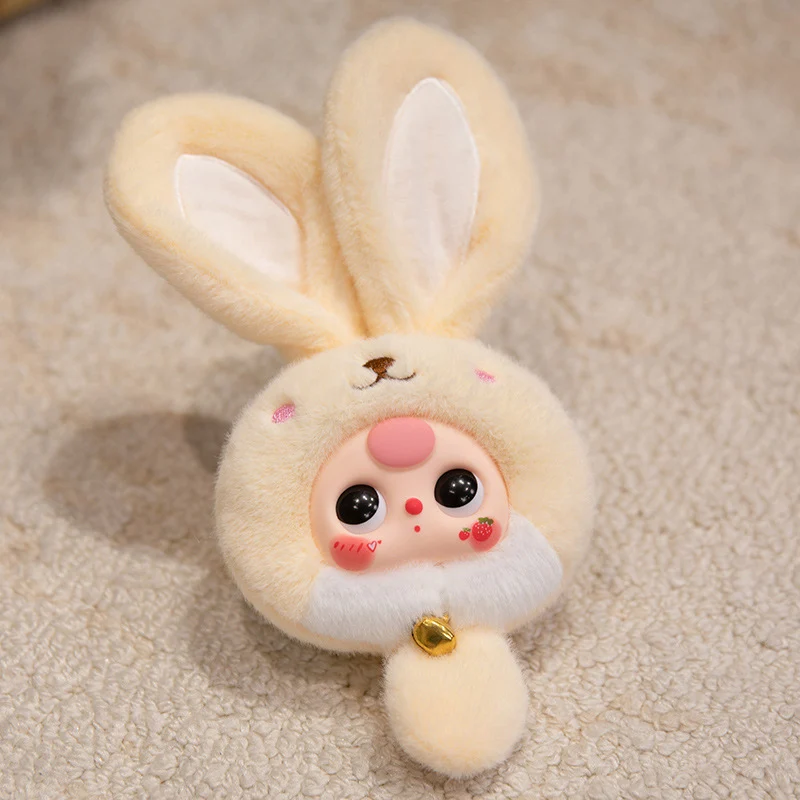 Bunny Plush Bag Charm with Bell and Collectible Resin Face Stornfield