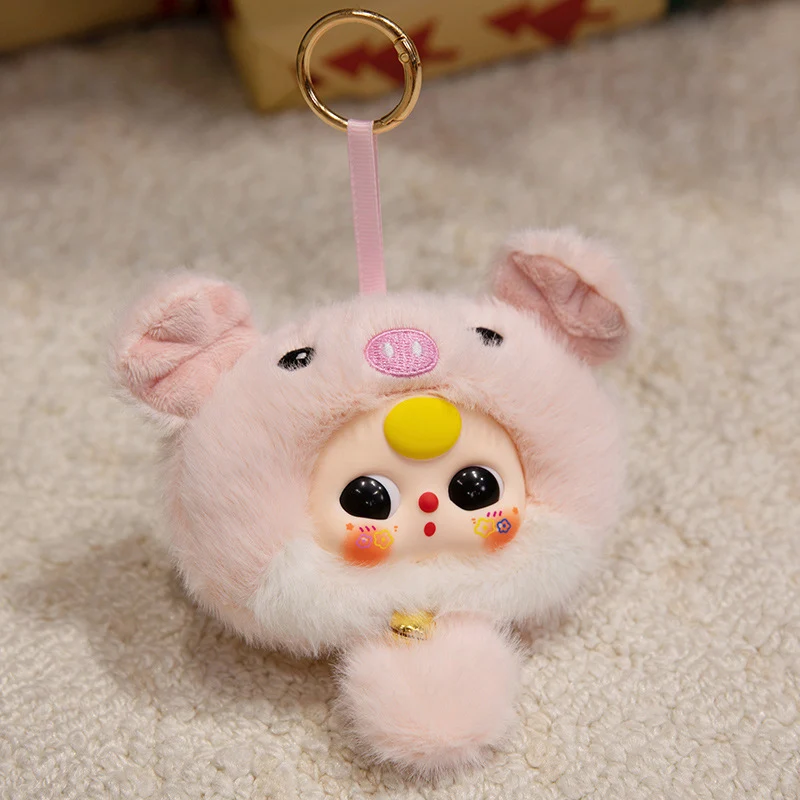 Bunny Plush Bag Charm with Bell and Collectible Resin Face Stornfield