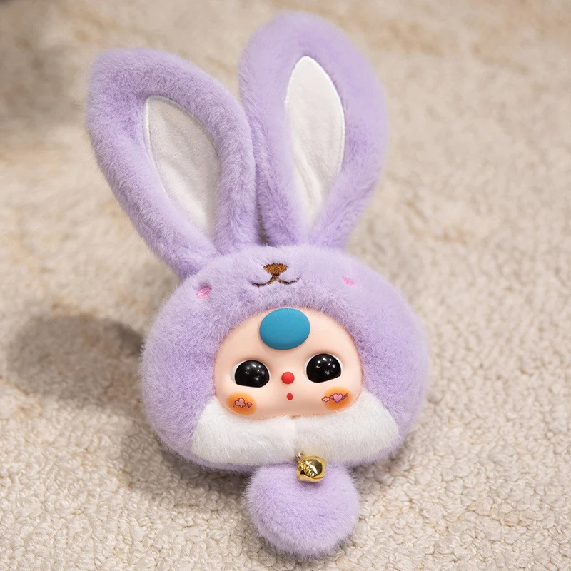 Bunny Plush Bag Charm with Bell and Collectible Resin Face Stornfield