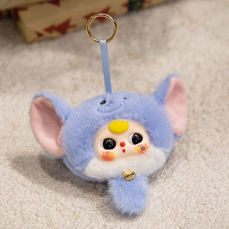 Bunny Plush Bag Charm with Bell and Collectible Resin Face Stornfield