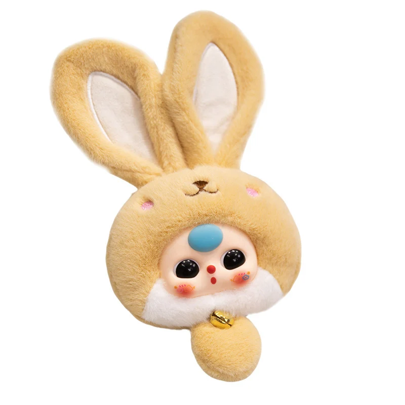 Bunny Plush Bag Charm with Bell and Collectible Resin Face Stornfield