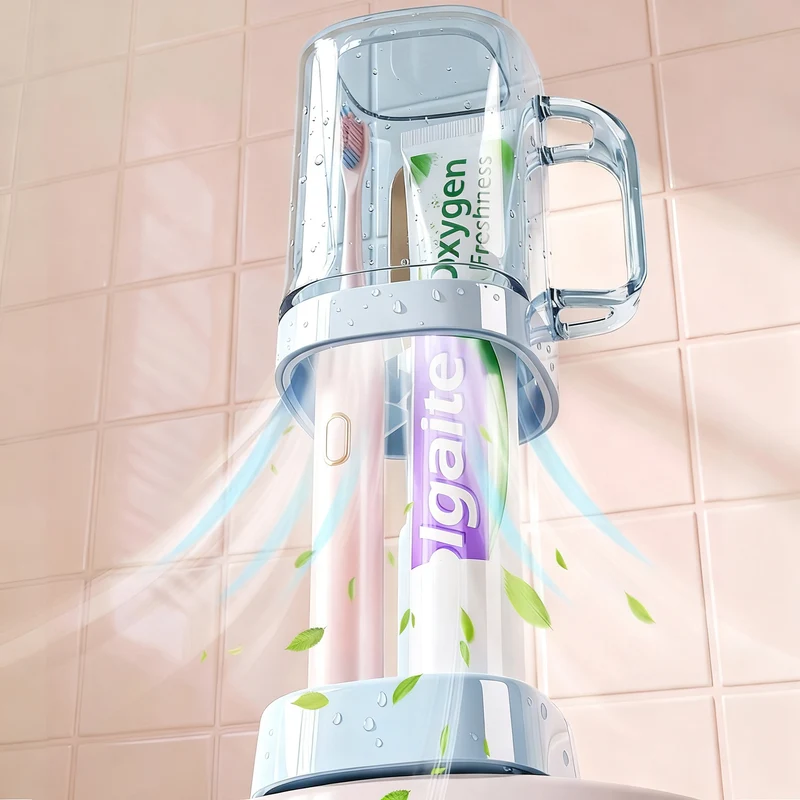 Toothbrush holder with adjustable height, modern design