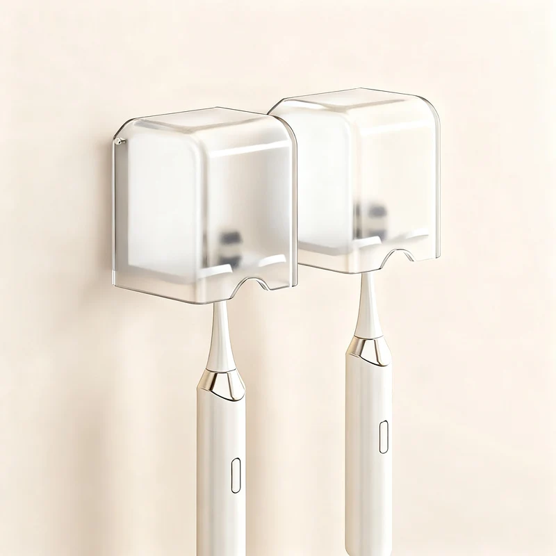 Toothbrush holder with lid, ABS, wall-mounted