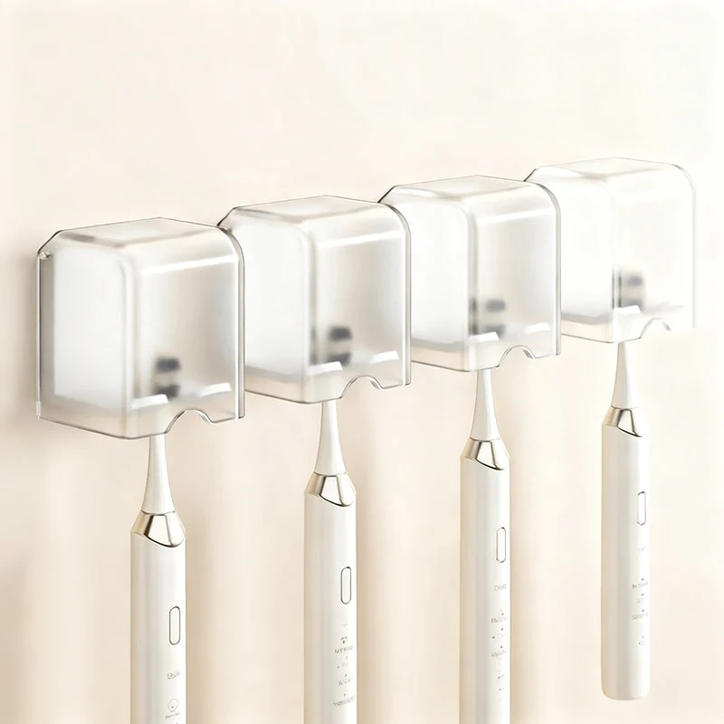 Toothbrush holder with lid, ABS, wall-mounted