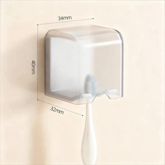 Toothbrush holder with lid, ABS, wall-mounted