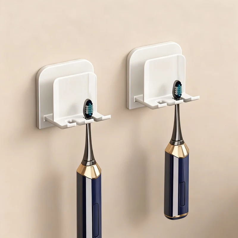 Toothbrush holder with lid, ABS, wall-mounted