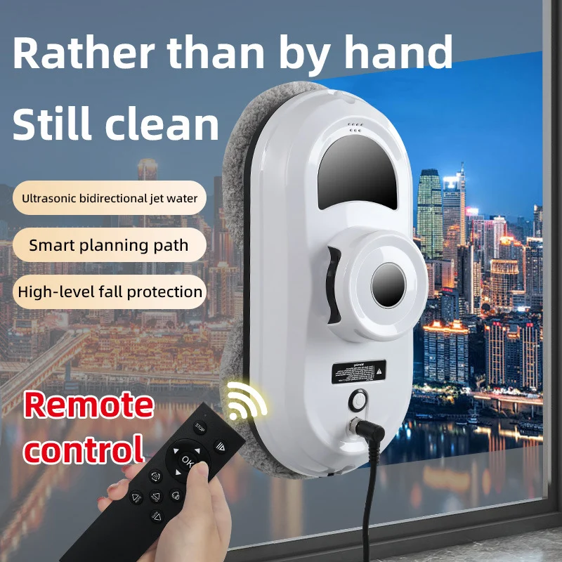 Automatic window cleaning robot with spray system