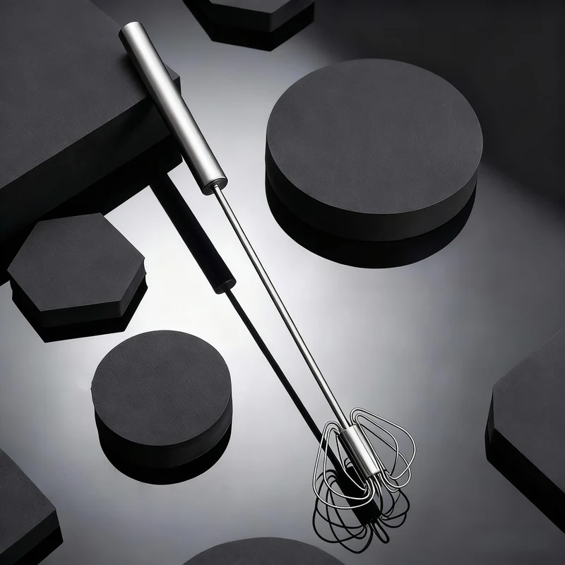 Half-automatic whisk made of stainless steel