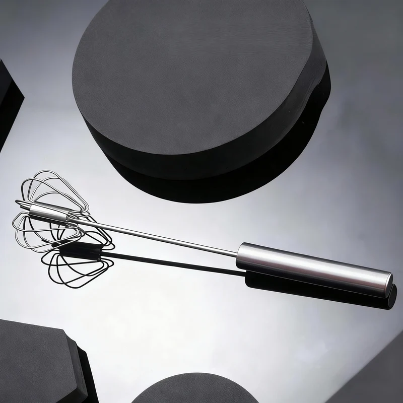 Half-automatic whisk made of stainless steel