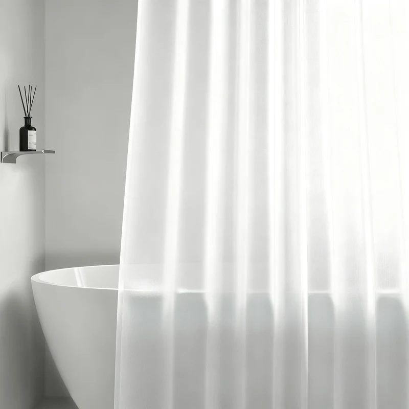 Shower curtain, PEVA, transparent, 80–120 cm