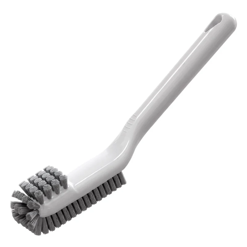 Shoe brush with long handle, double-sided