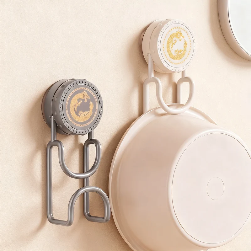 Metal suction cup wall hook