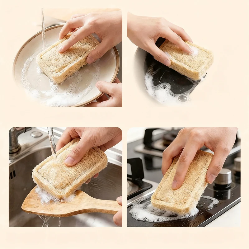 Natural loofah sponge for washing
