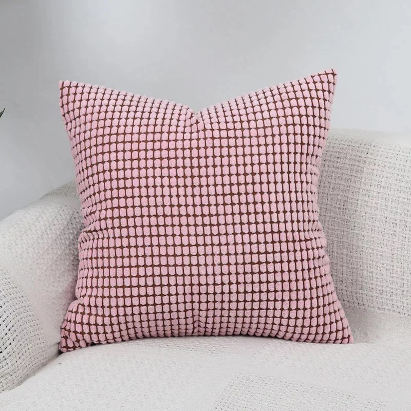 Textured Waffle-Weave Cotton Lumbar and Square Pillow Covers Set