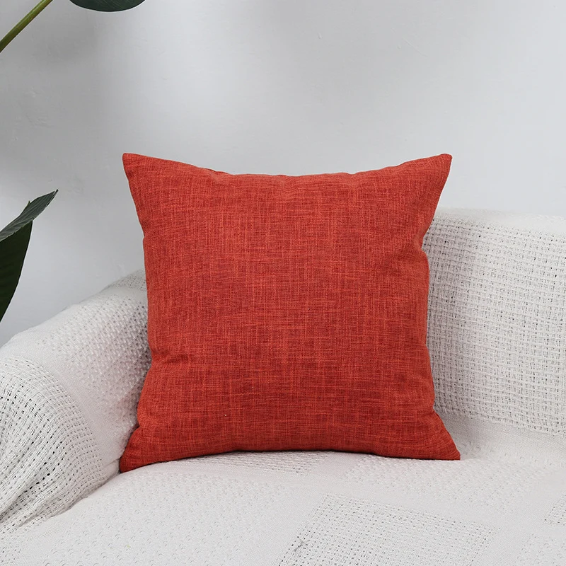 Square Textured Linen-Blend Accent Cushion Cover with Removable Insert Sleeve