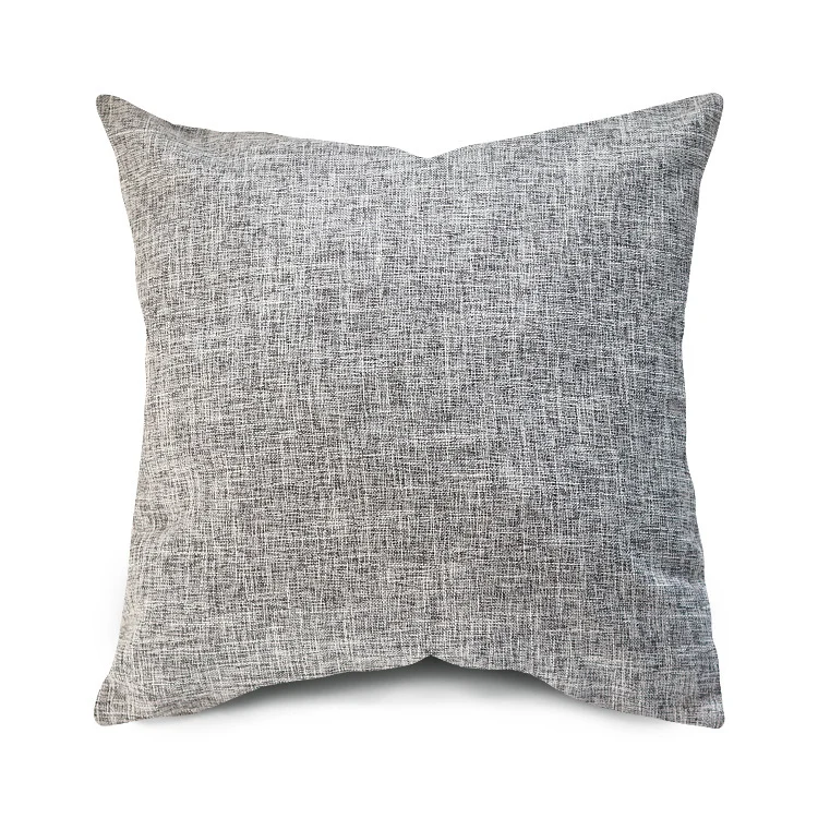 Square Textured Linen-Blend Accent Cushion Cover with Removable Insert Sleeve